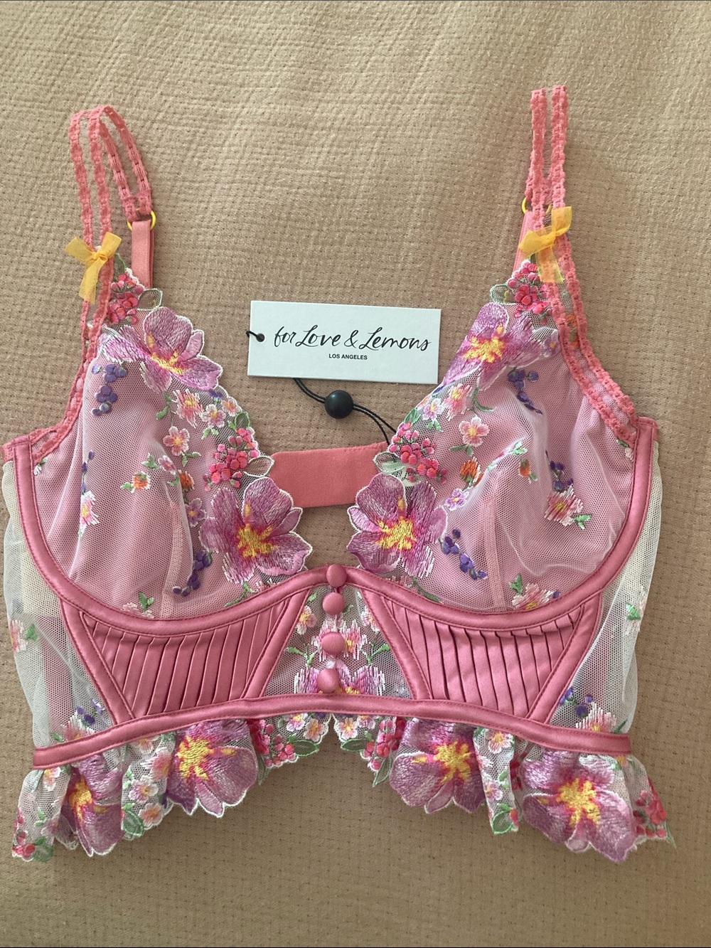 NWT SDD For Love & Lemons Plumeria Bouquet Bustier